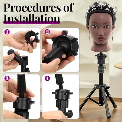 20 Inch Mannequin Head Human Hair with Stand,100% Real Hair Mannequin Head for Braiding,Cosmetology Manikin Doll Head for Styling with Mannequin Head Stand Table Clamp Hair Braiding Set - color: light grey