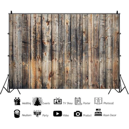 7x5ft Brown Wood Backdrop for Photography Retro Wood Wall Background Newborn Baby Kids Pet Food Photo Shoot Studio Props