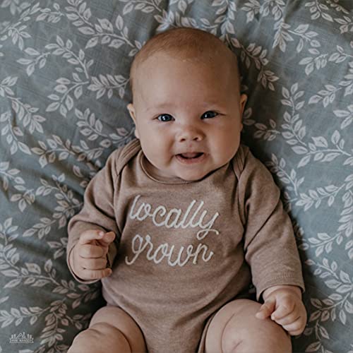 Mini Wander Swaddles for Newborns Muslin Swaddle Blankets - Breathable Soft Gender Neutral Receiving Blanket Baby Essentials | 47 x 47 Cotton - Leafy Sprig (Blue) - color: Leafy Sprig (Blue)