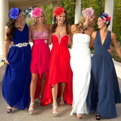 Fascinators Hats with Gloves Set for Women 20s 50s Cocktail Tea Party Wedding Costume Headwear - color: 03-dusty Pink