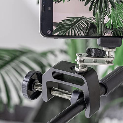 4Pcs Universal C Clamp, Heavy Duty Sturdy 1/4 and 3/8 Thread Hole for Tables Desk Mount, Desktop Mount Holder, Photo Studio Photography, Quick Release U Clip Holder and Wood Work 4 Pack-Black - size: 4PCS