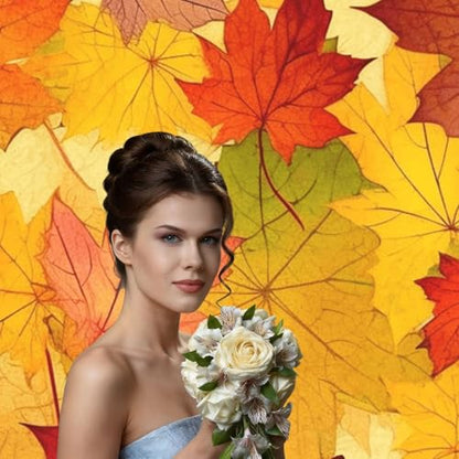 Autumn Leaves of Maple Backdrop Background for Photography 5x7ft Photobooth Professional Photo Backdrop Curtains Video Photography Studio Photo Backgrounds Banner Booth Background Screen Parties - color: Autumn Leaves Of Maple
