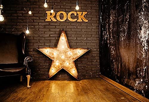 AOFOTO 8x6ft Rock Music Bar Backdrop Grunge Vintage Saloon Interior Decoration Photography Background Rock Star Band Punk Pop Fashion Music Night Show Karaoke Party Decorations Photo Booth Props - size: 8x6ft