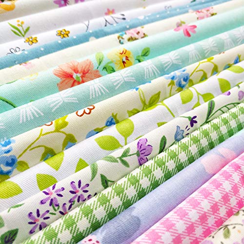 flic-flac 25pcs 8 x 8 inches (20cmx20cm) Cotton Fabric Squares Quilting Sewing Floral Precut Fabric Square Sheets for Craft Patchwork (25pcs 20cm*20cm) - size: 25pcs 20cm*20cm
