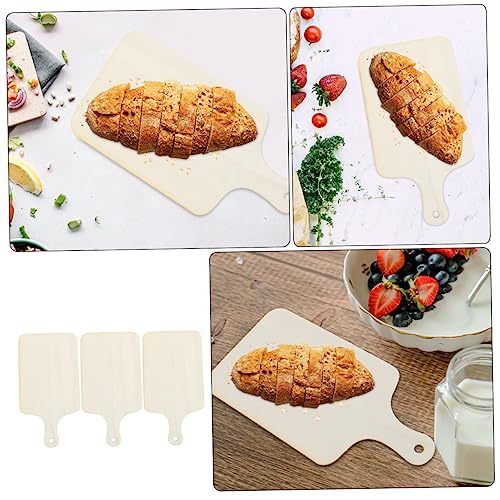 SHOWERORO 3Pcs Mini Wooden Bread Board Fruit Serving Tray Unfinished Diy Chopping Boards for Crafting and Food Presentation for Serving Platters and Kitchen Decor