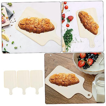 SHOWERORO 3Pcs Mini Wooden Bread Board Fruit Serving Tray Unfinished Diy Chopping Boards for Crafting and Food Presentation for Serving Platters and Kitchen Decor