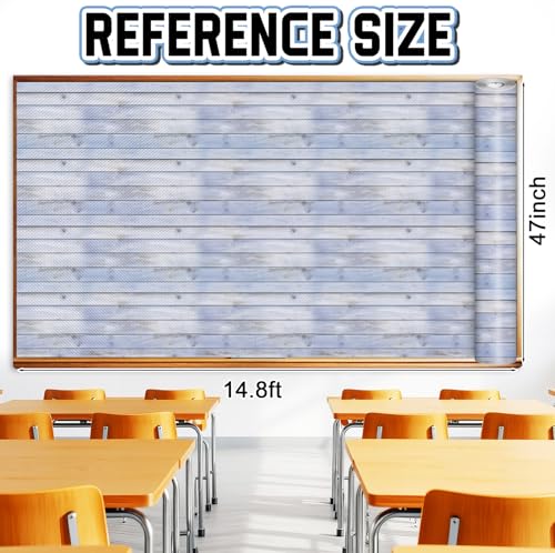 Inkspire Beach Wood Bulletin Board Paper Roll,14.8FTx47IN Large Reusable Waterproof Erasable Classroom Wall Background Backdrop Paper,Fade-Resistant Fabric Wrapping School Decors Teacher Supplies - color: Beach Wood