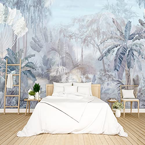 Tropical Botanical Wallpaper Woodland Forest Tree Bedroom Banana Leaf Plant murals Aesthetic Room Decor Living Room tv Background Large wall Mural - 183"x120" Not Peel and Stick - color: B029, size: 183" x 120"