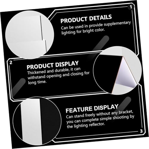UKCOCO Folding Reflective Board Photography Backdrop Portable Silver Black White Thick Reflector for Studio and Outdoor Photo Shooting