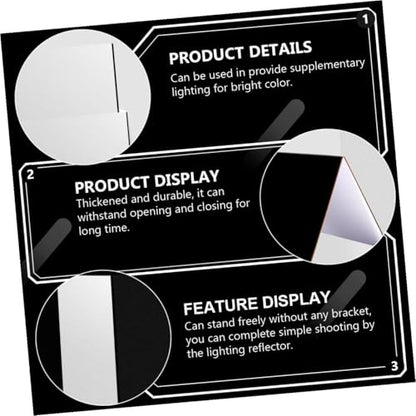 UKCOCO Folding Reflective Board Photography Backdrop Portable Silver Black White Thick Reflector for Studio and Outdoor Photo Shooting