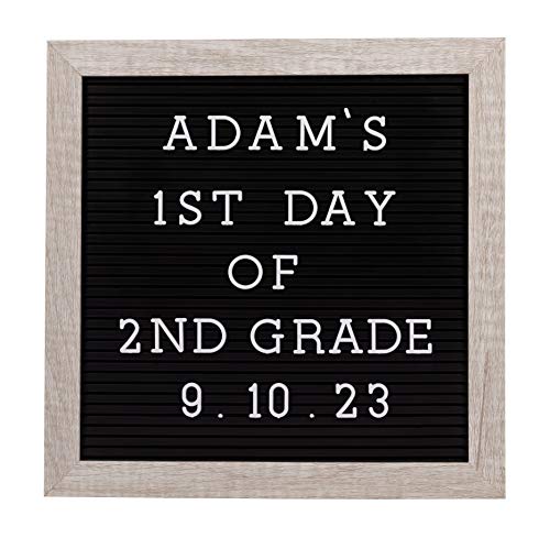 Kate & Milo Reusable Photo Sharing Prop, Back to School Chalkboard Sign to Commemorate The First and Last Day, for Kids, Boys, and Girls, Double Sided - style: Rustic Black Letterboard