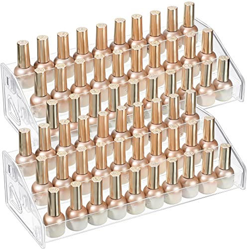 Jetec 2 Pcs Acrylic Card Display Stand Versatile Display for Trading Cards Greeting Card Sunglasses Organizer Nail Polish Holder Essential Oils Cosmetic Cases Eyewear Rack(3 Tiers Style) - style: 3 Tiers Style