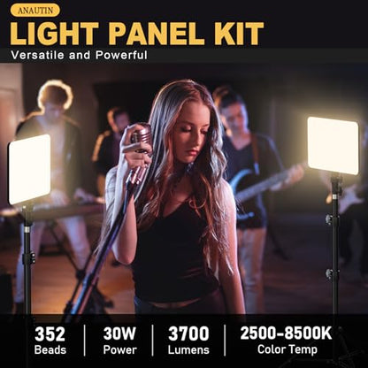 30W Upgraded Photography Lighting Kit, Anautin 1-Pack LED Video Lighting for Video Recording, 3700Lux Studio Lights with Tripod Stand for Photography, Streaming, Gaming, Podcast, Filming, Vlogging - size: 1-Pack, style: 30W Video Light