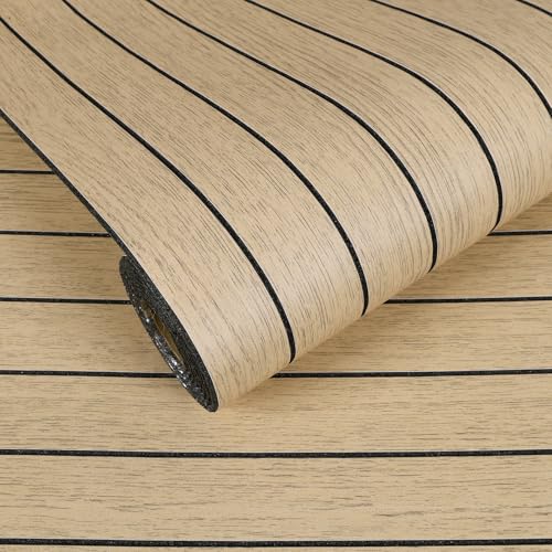 VEELIKE Light Oak Wood Wall Panels Peel and Stick Foam Slat Wallpaper for Bedroom Living Room 17''x118'' Self Adhesive Vinyl Wood Slat Wall Panel for Interior Accent Walls Decor TV Background Ceiling - color: Light Brown, size: 17" x 118"