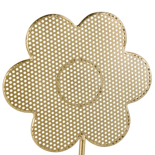 NIKKY HOME Floral Shape Earring Holder Hanging Organizer Stand Metal Jewelry Tree Table Top Ear Stud Holder Tower Rack with Ring Tray for Girls, Gold