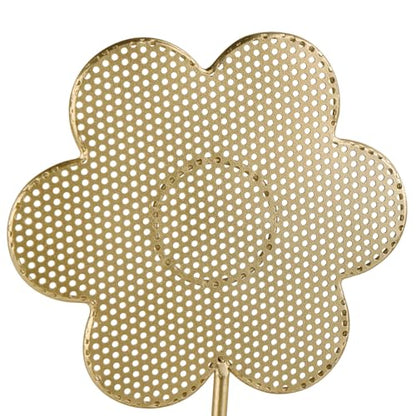 NIKKY HOME Floral Shape Earring Holder Hanging Organizer Stand Metal Jewelry Tree Table Top Ear Stud Holder Tower Rack with Ring Tray for Girls, Gold