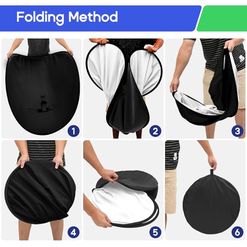 Portable Black White Screen Chair, 57 in Screen Backdrop with Stand 2-in-1Double Sided Foldable Blackwhite Background, for Video Chats and Meetings, Photography, Photo Zoom, Streaming Games - color: Black/White