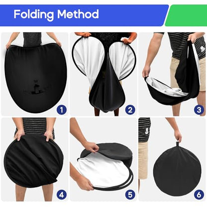 Portable Black White Screen Chair, 57 in Screen Backdrop with Stand 2-in-1Double Sided Foldable Blackwhite Background, for Video Chats and Meetings, Photography, Photo Zoom, Streaming Games - color: Black/White
