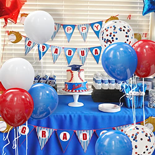 62Pcs Red White and Blue Balloons Kit - 12 Inches Red White Blue Confetti Party Balloons for 4th of July Independence Memorial Day Patriotic Party Decorations - color: Red Blue
