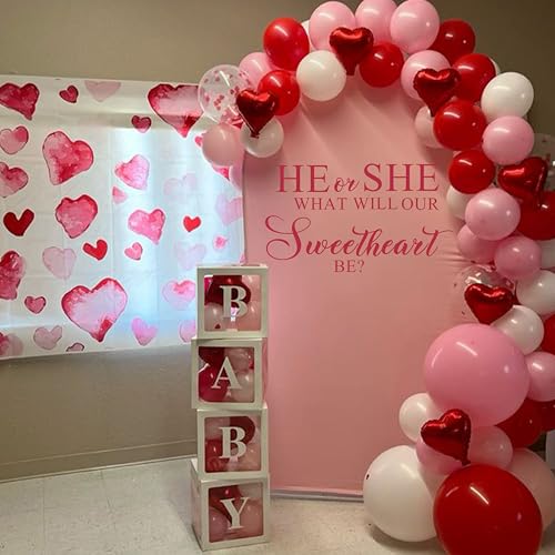 What He or She Will Our Sweetheart Be Wall Decal - Valentine's Day Party Stickers Baby Christening Wall Decals Romantic Decorations Balloon Arch Backdrop Photo Props (Sweetheart Be Wall Decal)