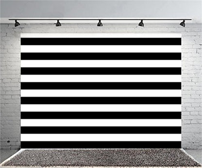 AOFOTO 6x4ft Black and White Striped Photography Backdrop Streak Textured Background Adult Elder Girl Boy Birthday Party Decoration Vinyl Wallpaper Portrait Photo Studio Props Baby Shower Banner - size: 6x4ft