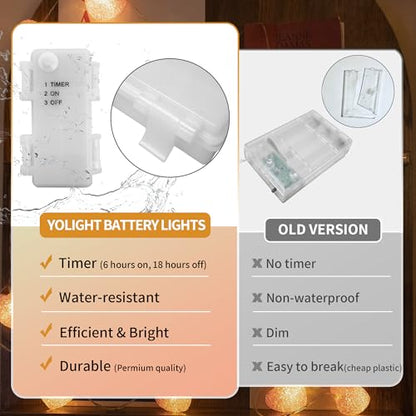 YOLIGHT Pink Heart String Lights, 6.5ft 10 LED Valentines Lights Battery Operated with Timer, Heart Decoration for Home Window Girls Room Wedding Party Mother's Day(Warm White) - style: Pink Hearts