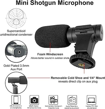 Phone Vlogging Kit with Microphone, LED Light & Tripod – Smartphone Video Recording Kit with Remote for YouTube, TikTok & Content Creators - size: 2) Beginner Kit