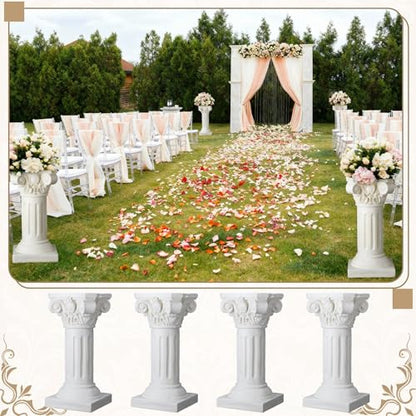 1 Pack 21.7 Inches Roman Column Pedestal Pillar Classical Wedding Greek Pillar for Indoor Outdoor Garden Birthday Party Decor or Display Pedestal Stand for Plants and Sculptures (Elegant) - style: Elegant