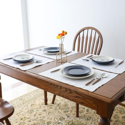 Simple&Opulence Linen Placemats Set of 4 – Hemstitched Dinner Cloth Placemats for Wedding,Party,Mothers Day,Easter – Machine Washable and Reusable 14"×19" White - color: White, size: placemat(14"×19”)