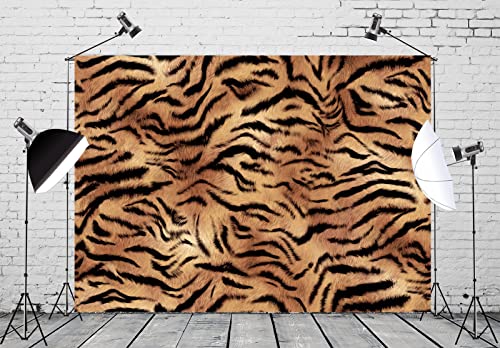 BELECO 10x6.5ft Fabric Tiger Print Backdrop for Photography Tiger Texture Fur Background Animal Print Backdrop for Birthday Party Decorations Banner Tiger Pattern Backdrop Photo Studio Props Wallpaper - size: 10x6.5FT
