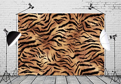 BELECO 5x4ft Fabric Tiger Print Backdrop for Photography Tiger Texture Fur Background Animal Print Backdrop for Birthday Party Decorations Banner Tiger Pattern Backdrop Photo Studio Props Wallpaper - size: 5x4FT