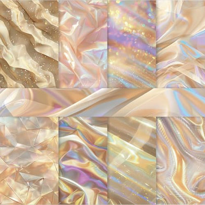 PRSTINCOL Scrapbook Paper,16 Sheets 5.8x5.8 Inch Dazzling Lights Style Scrapbook Supplies,Single-Sided Vibrant Origami Decoupage Paper for Diy Crafts, Card Making, Art Journaling - color: Dazzling lights