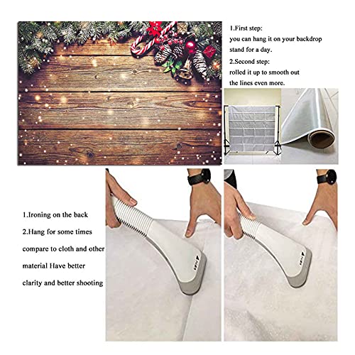 Winter Snowflake Gold Glitter Christmas Wooden Wall Holiday Photo Background 7X5ft Vinyl Xmas Party Photography Backdrops Kids Portrait Family Party Photo Studio Booth Props