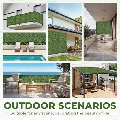 Artificial Grass Wall Panel Screen: 20"x20" 6P (16.7 sqft) UV-Anti Faux Boxwood Panels for Indoor Outdoor Green Wall Decor, Privacy Fence, Patio, Balcony, Party Backdrop - size: 20"x20" 6P