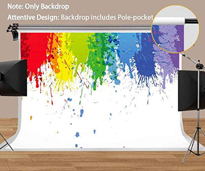 7x5ft Abstract Cartoons Art Backdrop Colorful Paint Splatter - Perfect for Parties, Photography & Photo Booth - size: 7x5ft