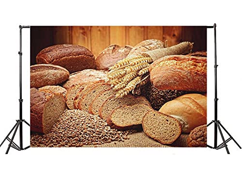 Freshly Baked Bread Backdrop for Photography 10X8FT Bread Baking Backdrops Dessert Cake Shop Background for Baby Shower Boys and Girls Birthday Party Photo Studio Props Vinyl BK216 - size: 10X8FT