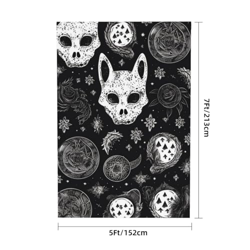 Skull Cat Moon Gothic Backdrop Background for Photography 5x7ft Photobooth Professional Photo Backdrop Curtains Video Photography Studio Photo Backgrounds Banner Booth Background Screen Parties - color: Skull Cat Moon Gothic
