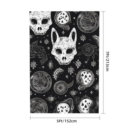 Skull Cat Moon Gothic Backdrop Background for Photography 5x7ft Photobooth Professional Photo Backdrop Curtains Video Photography Studio Photo Backgrounds Banner Booth Background Screen Parties - color: Skull Cat Moon Gothic