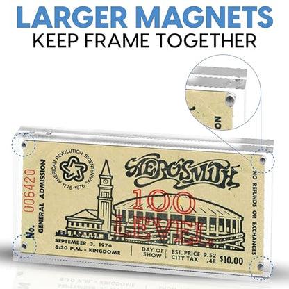Mammoth DuraClear Magnetic 3x8 Frame - Frameless, Thick Acrylic Design - Ideal for Modern Decor, Graduation Photos, and Keepsakes - Compatible as 3x7 Picture Frame (5 Pack) - size: 3x8 Frame (5 Pack)