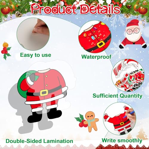 60pcs Christmas Theme Cutouts Santa Claus Bulletin Board Decorations Xmas Santa Claus Paper Cut-Outs Classroom Decor for Xmas Classroom DIY Craft Photo Wall Door Christmas Winter Party Supplies - style: Santa Claus