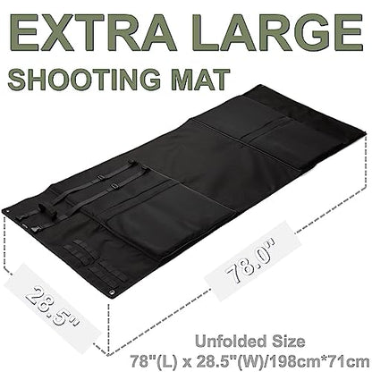 DEYACE Shooting Mats Prone Padded, Extra Large Portable Roll Up Shooting Padded Mat for Range Shooting and Hunting - color: Black