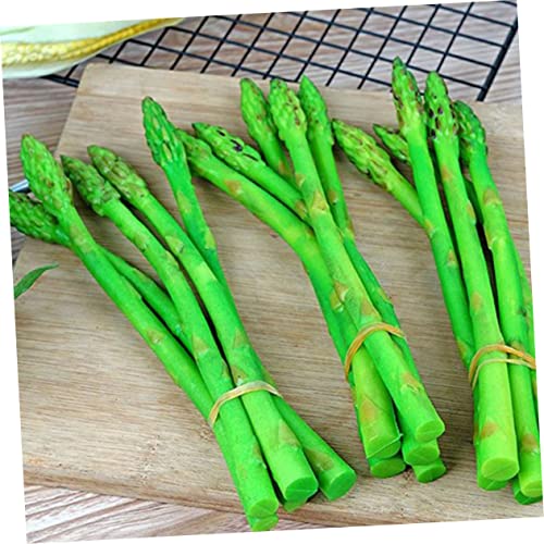 ULTECHNOVO 8pcs Lifelike Asparagus Models Realistic Artificial Vegetable Decorations for Rustic Kitchen Decor PVC Soft Simulation Prop for Home and Photography