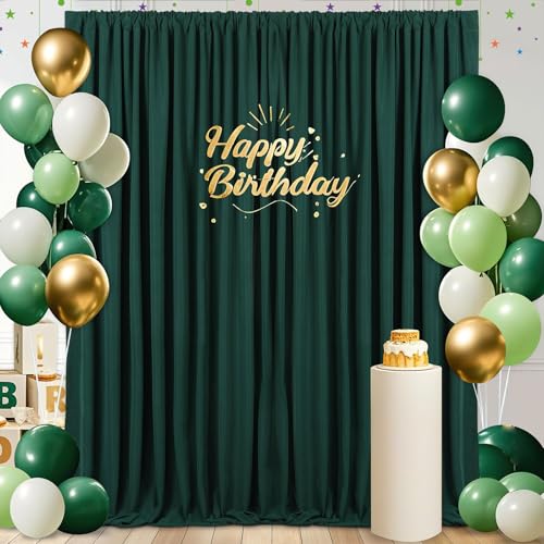Green Backdrop Curtains 10ft x 10ft: Polyester Photo Backdrop Drapes - Halloween Party Photography Background Decorations - color: Green, size: 2 Panels 5ft X 10ft