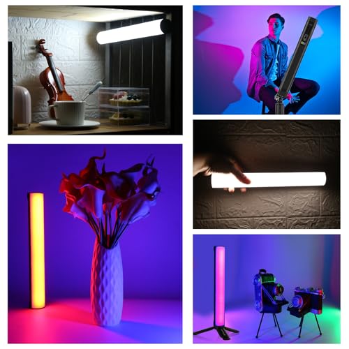 PULUZ Photography Lighting, 360° Magnetic Handheld Light Wand with 2000mAh Rechargeable Battery, 2500-9000K Dimmable Tube Light for Camera, Studio Photography, TikTok, YouTube, Vlogs (30cm/11.8 in) - size: 11.8 inches