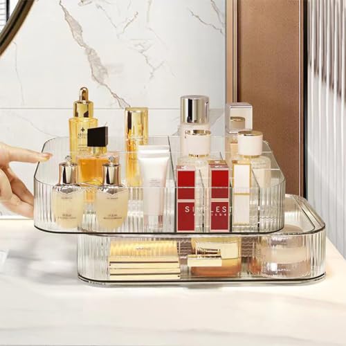 Stackable Makeup Organizer Drawers, Bathroom Vanity Organizers and Storage, Ideal for Desk and Dresser Countertops, Great for Cosmetics, skincare, Lipsticks, Nail Care -Clear - color: Clear, size: Drawer Only
