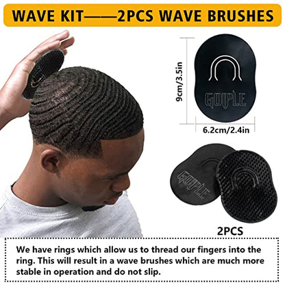 Goiple Wave Pomade for Men Strong Hold Easy Wash 360 Wave Training Hair Cream, Waves Grease for Men Promotes Layered Waves, Moisture, Control and Silky Shine Pomade Brushe Silky Durag Cap Set