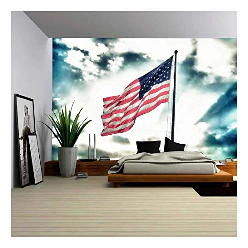 wall26 - Flag of United States of America. - Removable Wall Mural | Self-Adhesive Large Wallpaper - 66x96 inches - color: Artwork - 16, size: 66"x96"