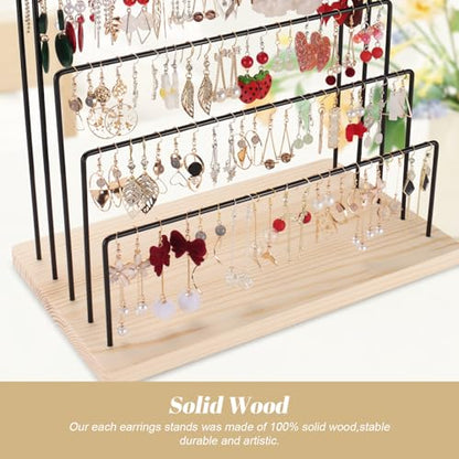 Earring Display Stand for Selling, Earring Rack Display Holder with 40 Earring Cards, 5 Tiers Jewelry Display for Vendors