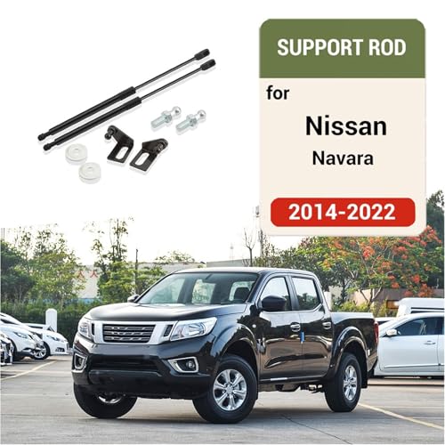 Compatible With Nissan Navara 2014-2022 Car Front Hood Support Spring Strut Bars Hydraulic Rod Refit Styling(Carbon orange) - color: Carbon orange