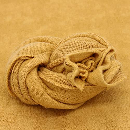 Newborn Photography Props Boys Girls Wrap Baby Photo Props Soft Knit Blanket Cloth (Ginger Yellow) - color: Ginger Yellow